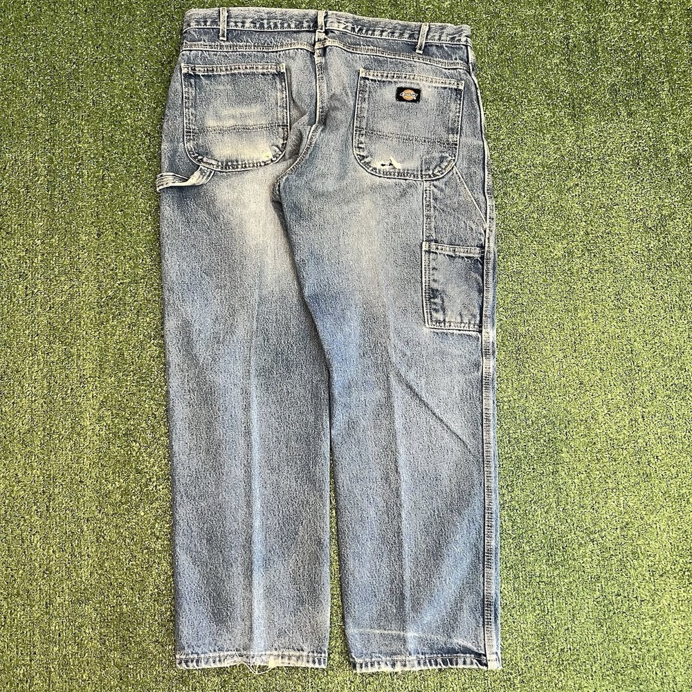 Dickies Mens Relaxed Fit Carpenter Jeans 38X30 Blue Denim Work Pants 1993SNB